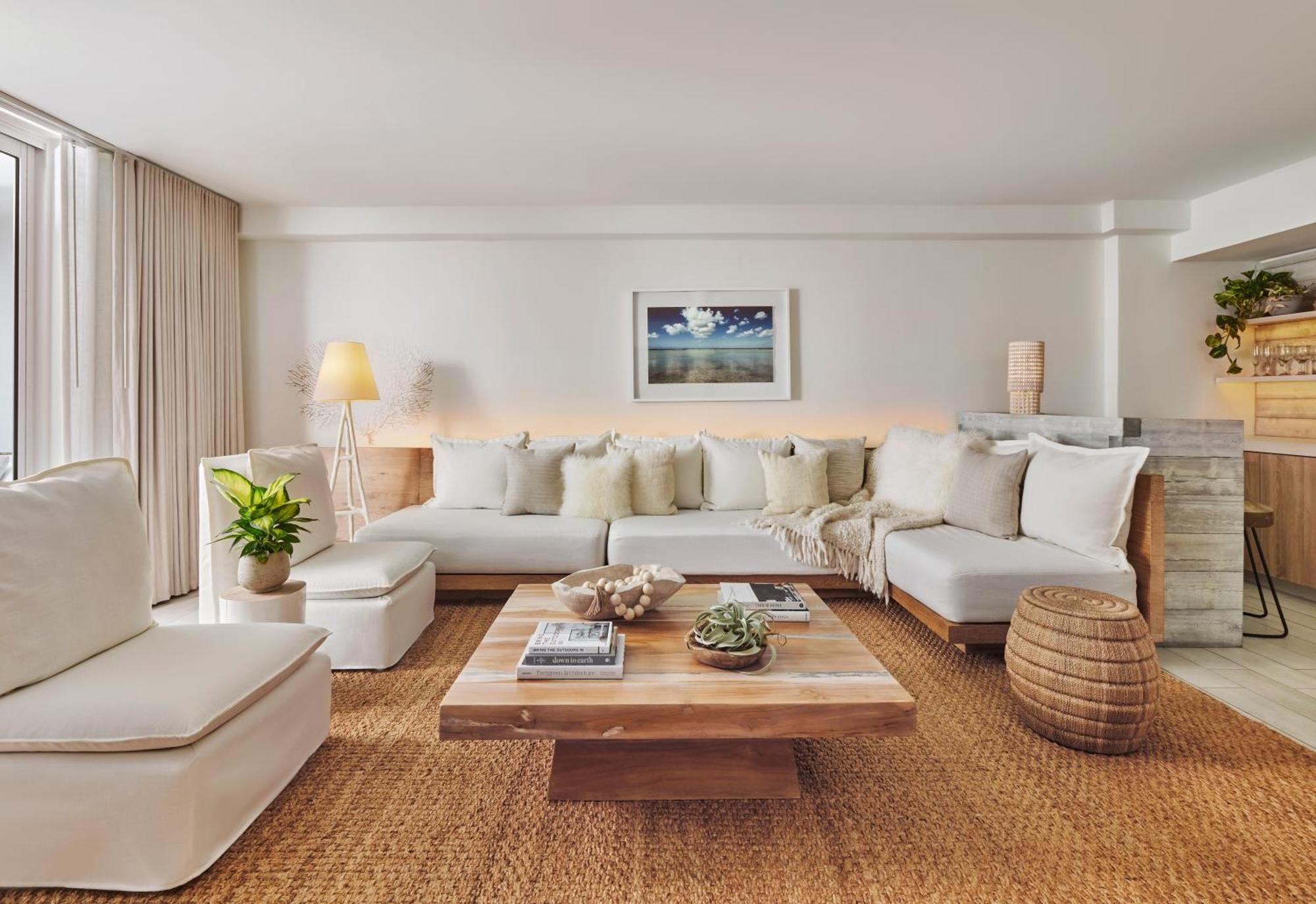 1 Hotel South Beach Miami Beach Exterior photo A living room with a sisal carpet